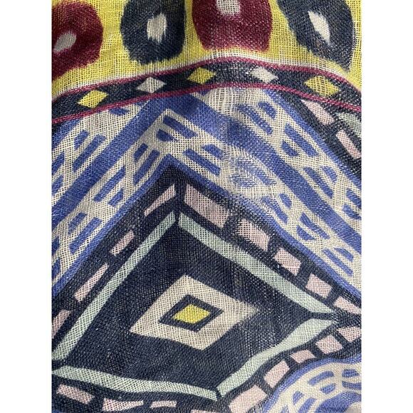 Suno Size Small Tribal Print Artsy Romper Halter Linen Resort Travel Boho FLAWED - Picture 8 of 12